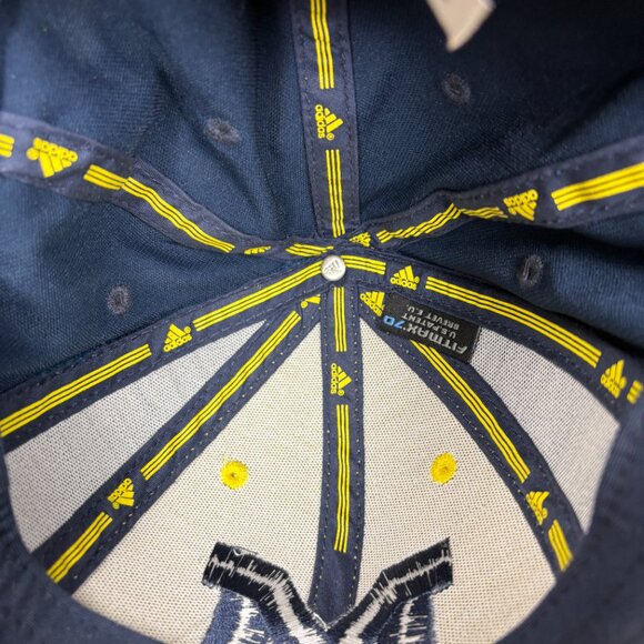 University of Michigan Adidas Cap Hat Blue Maize Stretch L/XL NCAA Football - Picture 7 of 10